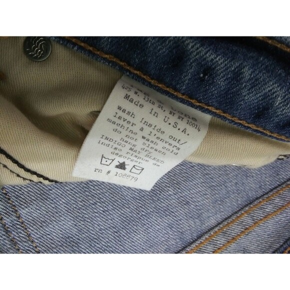 Rag Bone Women's 27 Skinny Relay Racer Jeans Blue Side Striped Ankle Zip - Picture 7 of 12